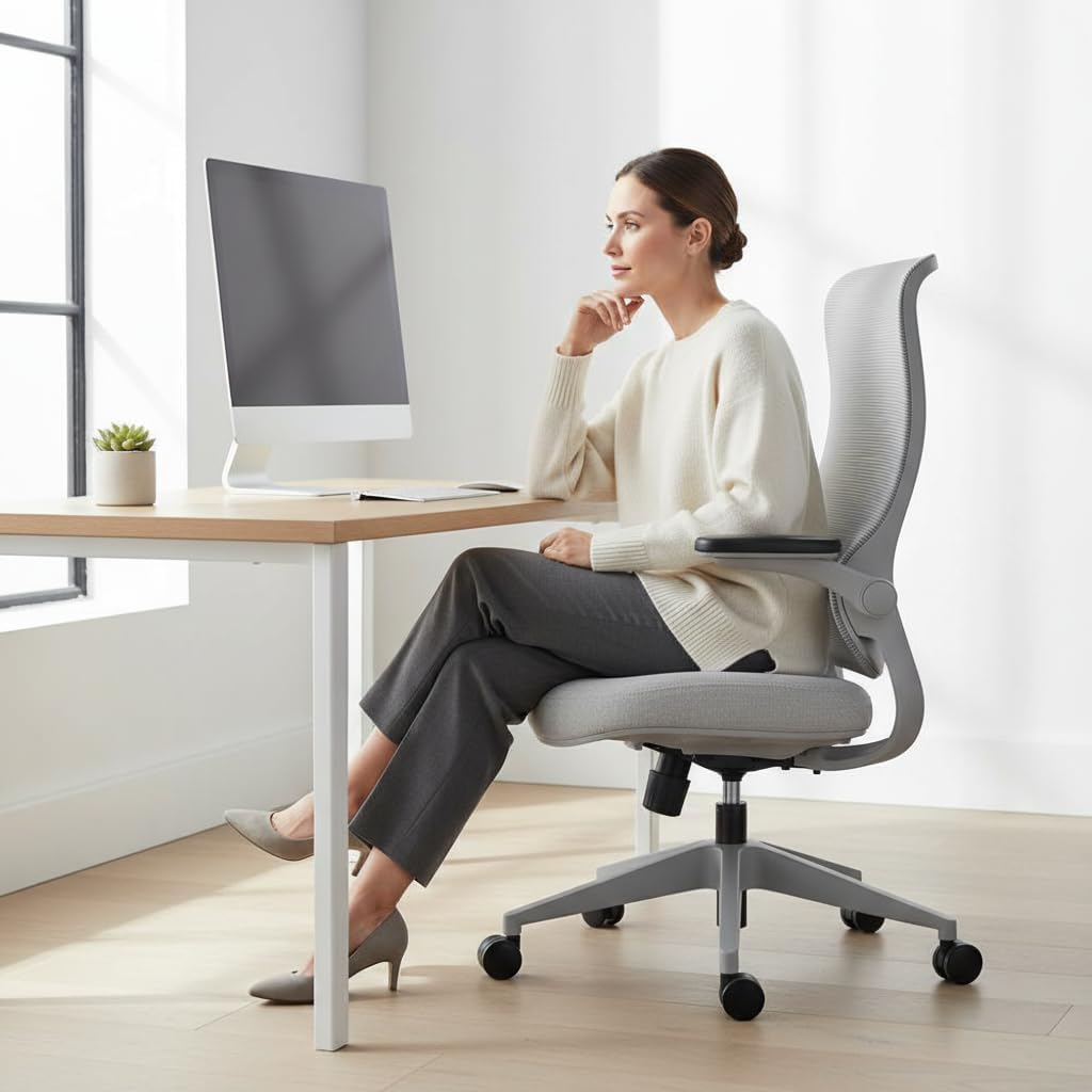 Sunaofe Resistance Ergonomic Office Chair with 135° Recline, 3D Armrests, Breathable Mesh & Adaptive Lumbar Support - 5 Year Warranty