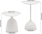 Round Side Table Set of 2, Metal Round End Tables, Modern Nesting Table Sets, Nesting Tables Pedestal Coffee Table with 16.9'' & 23.6'' Height for Living Room Balcony Office (White)
