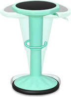 GLACER Wobble Stool, Wiggle Stool for Classroom Seating, 24" Active Learning Stool w/Adjustable Height, Sitting Balance Chair for School, Office Stand Up, Flexible Seating Wobble Chair (Green)