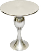 Sculptural Pedestal Polished Nickle Side Table