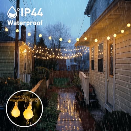 JMEXSUSS 100 LED Connectable Globe String Lights Indoor Bedroom, 33ft Warm White Christmas Lights Plug in with Remote, 8 Modes Hanging Fairy Light Outdoor for Room Classroom Party Spring Home Decor