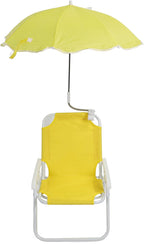 Semme Childs Beach Chair Kids Chair with Umb S Folding Beach with Umbrella Portable Outdoor Sand for Kids Ideal for Vacations Picnics Parties Extra Large Size Yellow (Yellow)