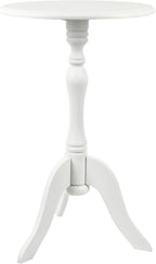 Decor Therapy Simplify Round Pedestal Accent Table, 24" x 15" x 15", White