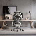 ThunderX3 XTC Ergonomic Office Chair, for Adults Gaming Chair, High Back Desk Chair, Synchronous Tilt, Self-Adjusting Lumbar Support and Backrest, Adjustable Headrest, Breathable Mesh, Grey