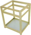 Kingston Brass VSP2522B7 Fauceture 25-Inch x 22-Inch Steel Console Sink Base with Glass Shelf, Brushed Brass