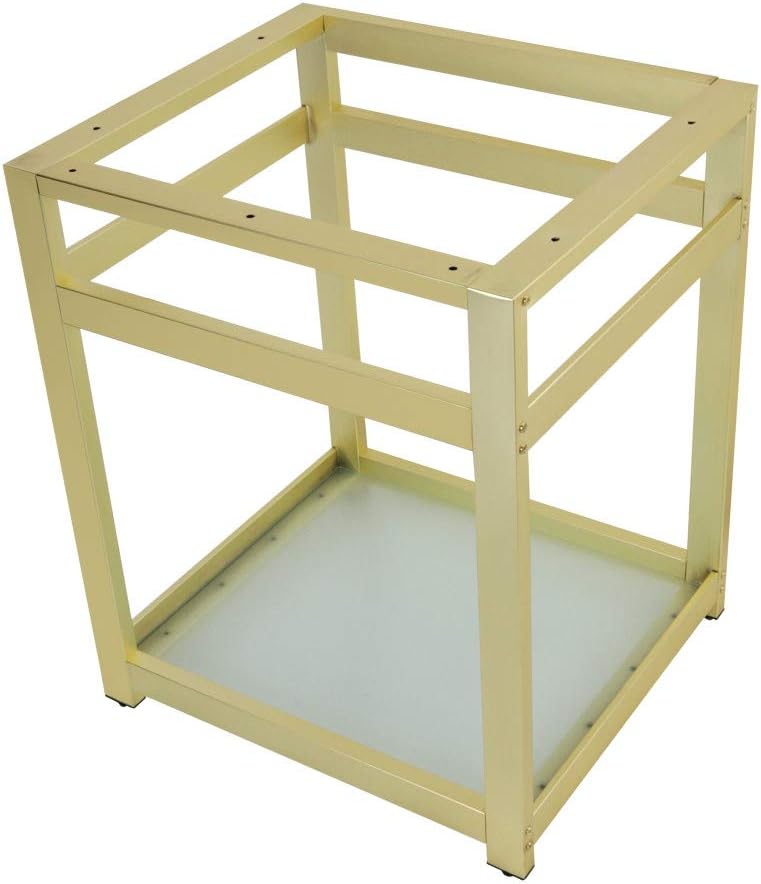 Kingston Brass VSP2522B7 Fauceture 25-Inch x 22-Inch Steel Console Sink Base with Glass Shelf, Brushed Brass