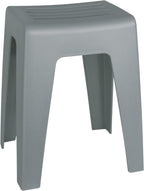 Wenko Kumba Bathroom Stool Grey – Stool, Beanbag, Living Stool, Polypropylene, 38 x 47 x 32 cm, Grey