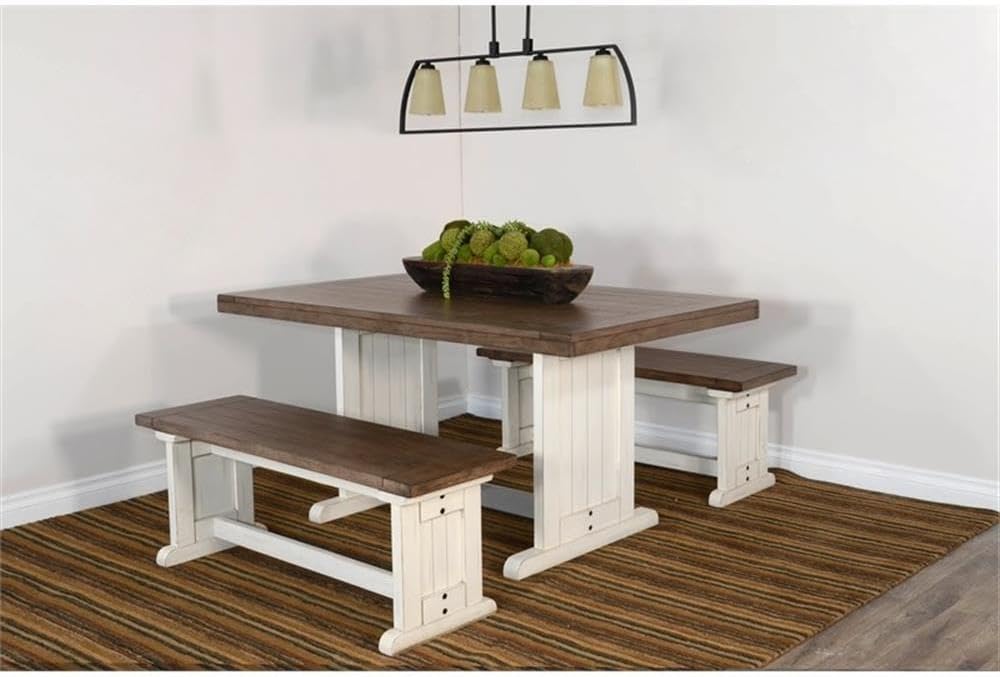 Pemberly Row Modern/Contemporary Farmhouse Wood Dining Bench, Solid Wood, Sturdy and Durable, Kitchen or Dining Seating, Farmhouse Style, Stylish Design