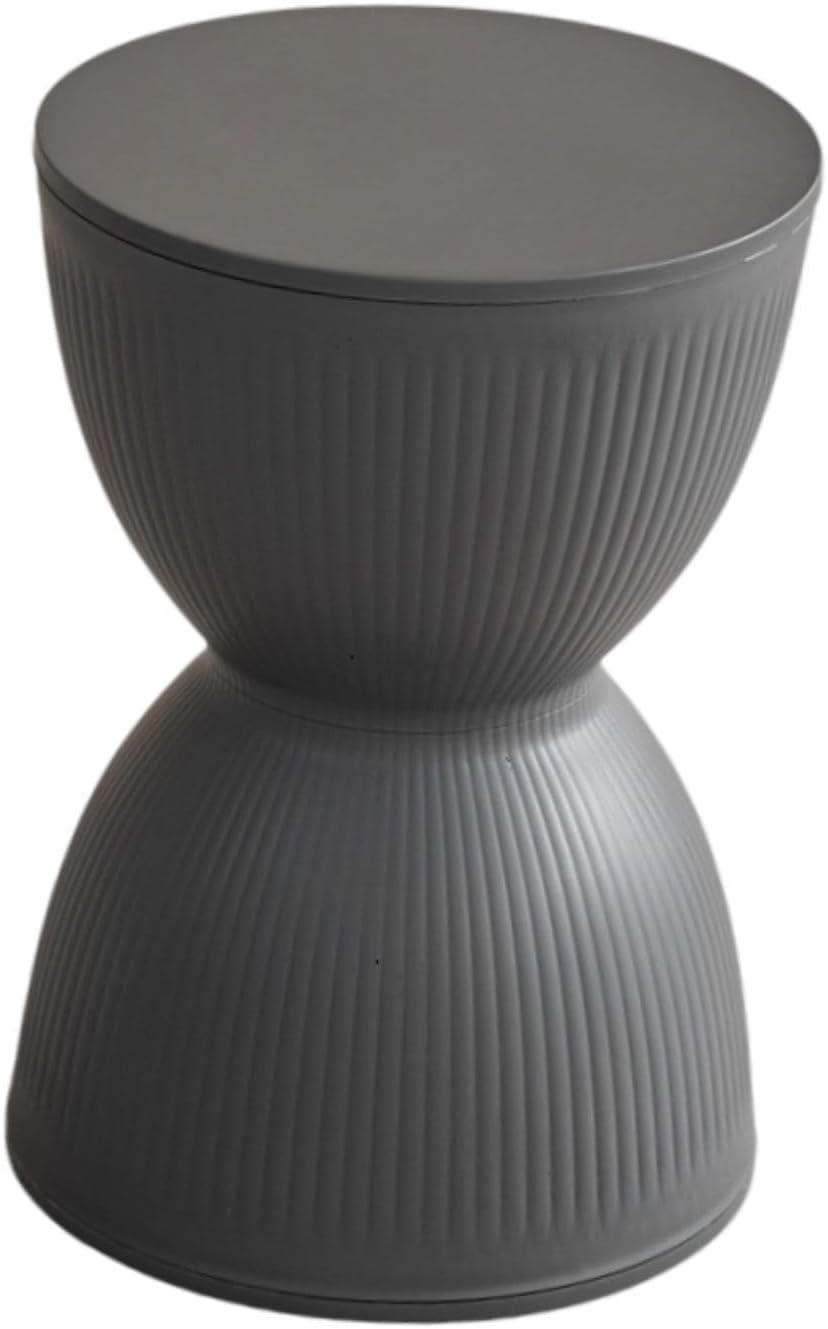 Round Foot Stool Footstool Sitting Change Shoe Stool for Home Bedroom Bedside Nursery, Gray