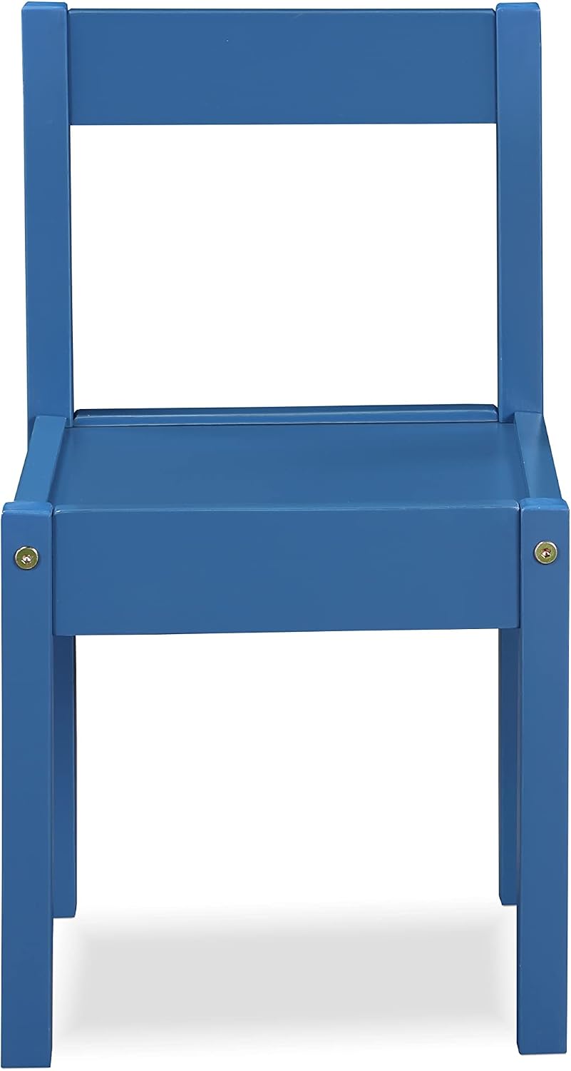 3 Pcs Dry Erase Table Two Chair Set, Dark Blue