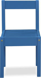 3 Pcs Dry Erase Table Two Chair Set, Dark Blue