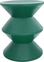 Creative Plastic Side Table - Modern Round Multi-Layer End Table for Sofa, Bedroom & Apartment, Nightstand with Vintage Design (Green)