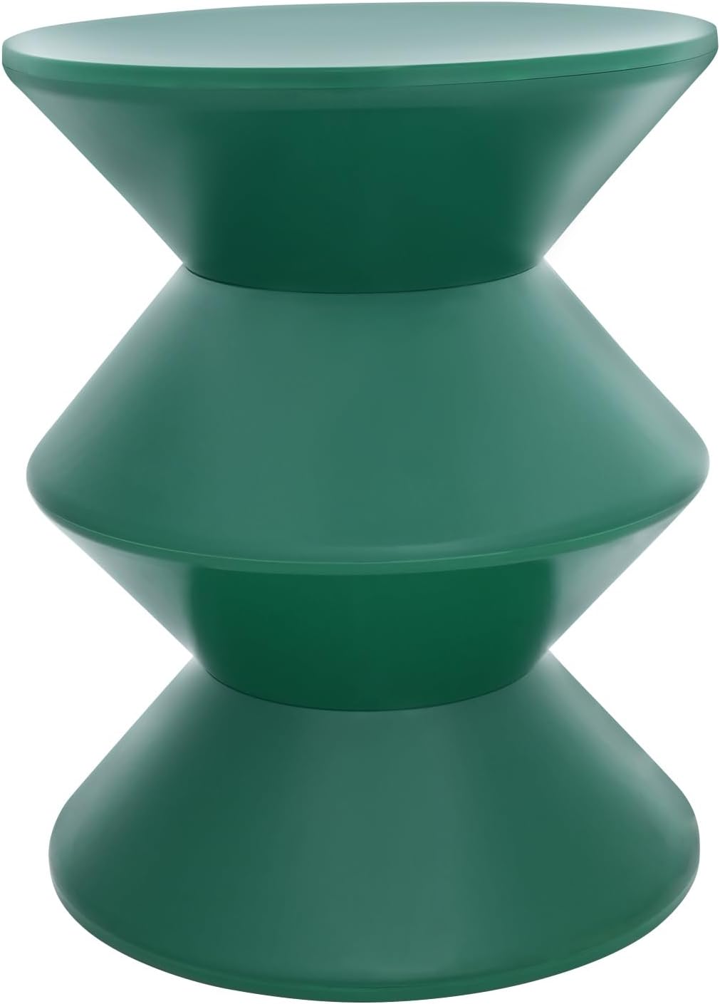Creative Plastic Side Table - Modern Round Multi-Layer End Table for Sofa, Bedroom & Apartment, Nightstand with Vintage Design (Green)