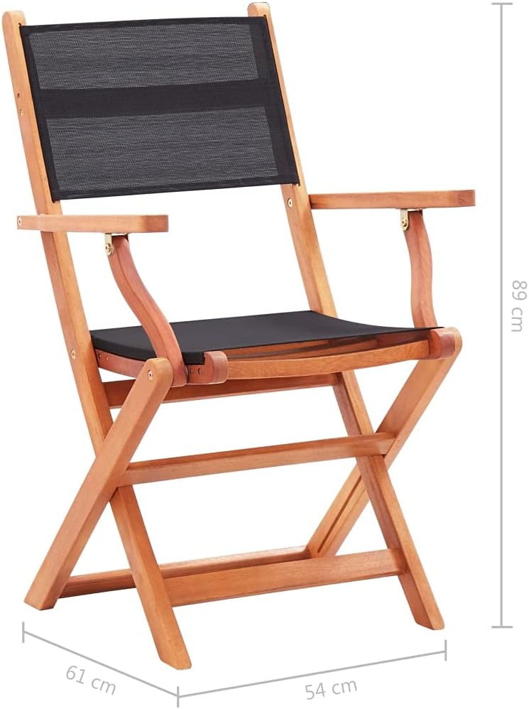 Folding Garden Chair Set of 4, 24"x21.3"x35" Outdoor Patio Chairs in Solid Eucalyptus Wood & Textilene, Foldable Lawn Chairs for Backyard Terrace Balcony