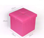 Storage Stool Footstool PU Padded Seat n Chair Storage Toy Shoes Home Footrest Footstool Comfortable and (Color : Pink)