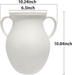 Nordic Minimalist 10 Inch Tall White Ceramic Vase, Modern Flower Vase for Dried Pampas Grass and Fresh Bouquets, Elegant Tabletop Centerpiece for Living Room, Shelf, or Entryway Decor