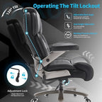 Big and Tall Office Chair 700lbs - Adjustable Headrest&Lumbar Support, 3D Flip Arms, Large Wheels &Heavy Duty Metal Base, Ergonomic High Back Computer Chair Desk Chair, Thick Padded Extra Wide Seat