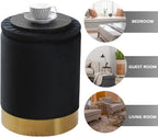 Velvet Storage Ottoman Multipurpose Footrest Stool with Metal Base Modern Round Vanity Stool Chair Ottoman Foot Stools Support 300 lbs Padded Seat for Living Room (Black (Velvet))