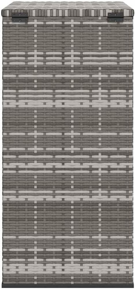 39.4x19.3x40.7 in Grey PE Rattan Cushion Box with Gas Lift, Weather-Resistant Outdoor Storage Bench for Patio Garden Deck