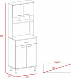 Santa Maria 1-Drawer 1-Shelf Kitchen Pantry with Adjustable Legs