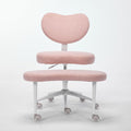 Saiveina Meditation Chair Plus, Cross Legged Chair with Wheels, ADHD Chair, Criss Cross Desk Chair with Lumbar Support and Adjustable Stool, Flexible Design for Fidgety Sitters, Pink