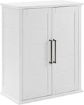 HomeStock Timeless Trends Stackable Storage Pantry White, Modern Farmhouse Design with 2 Adjustable Shelves and Oversized Hardware, 30 X 15.75 Inches
