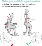 Modern Ergonomic Saddle Seat Kneeling Chair with Backrest, 360 Degrees Swivel Mobile Angled Posture Stool for Office, Black Leather