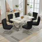 LOULENS Elegance Velvet Dining Chairs Set of 2, Luxurious Upholstered Tufted Dining Room Chairs, Glam Royal Velvet Accent Chairs with Stainless Steel Legs, Black