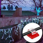 Maitys 60 Pcs Adhesive Cable Wire Clips Outdoor, Christmas Light Clips Cable Management Cord Holder Organizer for Fairy String Light Under Desk, Wall, Car, TV PC Ethernet(Large,Clear)