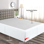 Magic Bed Skirt Queen 16 Inch Drop Bed Skirt 100% Cotton Blend No Mattress Lifter Wrap Around Skirt with Pleated Split Corners - White