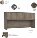 Bush Business Furniture Studio C 72W x 36D U Shaped Desk with Hutch and Mobile File Cabinet in Modern Hickory, U Workstation Set for Home or Professional Office