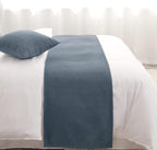 AMBERIS Bed Runner Single Layer Chenille Blue, Modern Style Bed Scarves for Home Hotel Decorations (Pillowcases Sold Separately)
