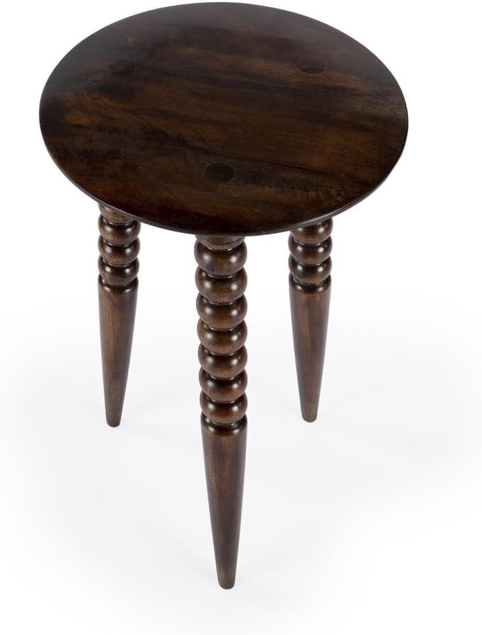 Starlight Canyon Home Round Side Table – Small Circle Compact Accent Side Table in Mango Wood for Living Room or Bedroom