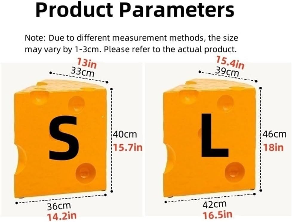 Creative Coffee Table Cheese-Shaped Triangle Resin Side Table Multifunctional Sofa Stool Nightstand for Small Living Room Practical(Dark Yellow,L)