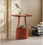 Living Room Furniture Nordic Sofa Side Table Saddle Leather Living Room Home Balcony Storage Small Round Side Tables Living Room