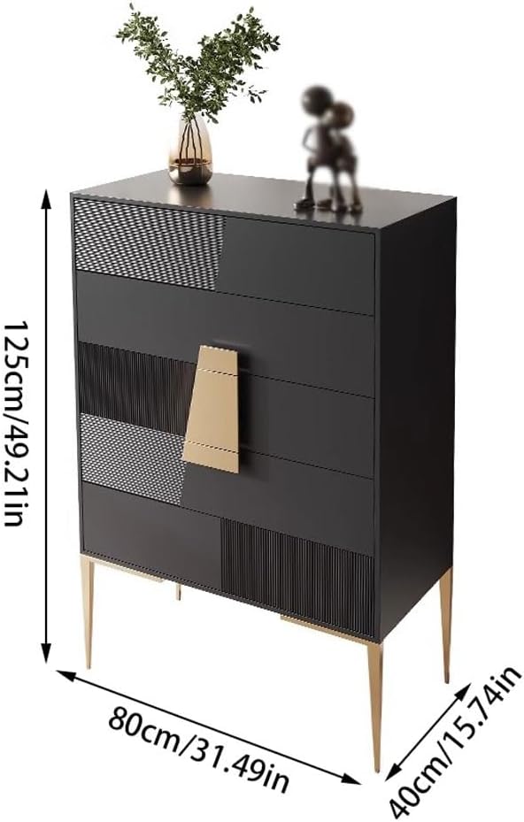Entryway Cabinet Modern Simple Sideboard Light Luxury Large Capacity Storage Cabinet Living Room Tall Solid Wood Drawer Storage Cabinet Sideboard Storage Cabinet(B)