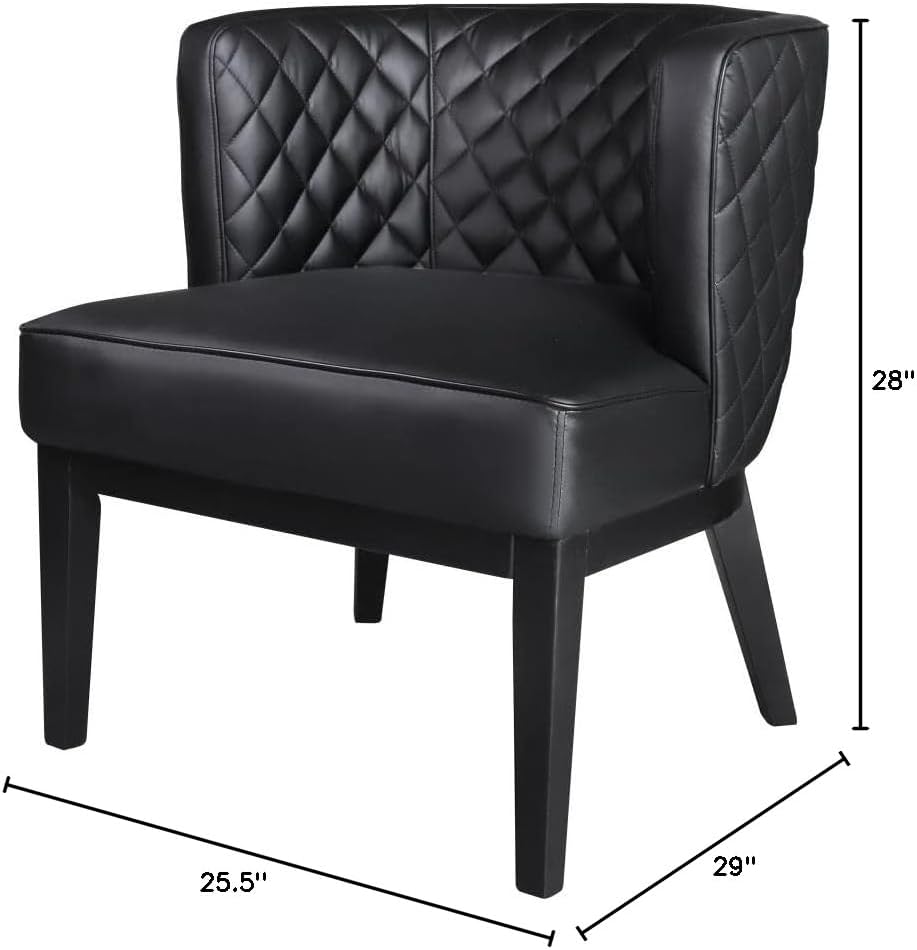 Boss Office Products Black Boss Office Ava Quilted Guest, Accent Or Dining Chair, 29" d x 25.5" w x 28" h (B529QBK-BK)