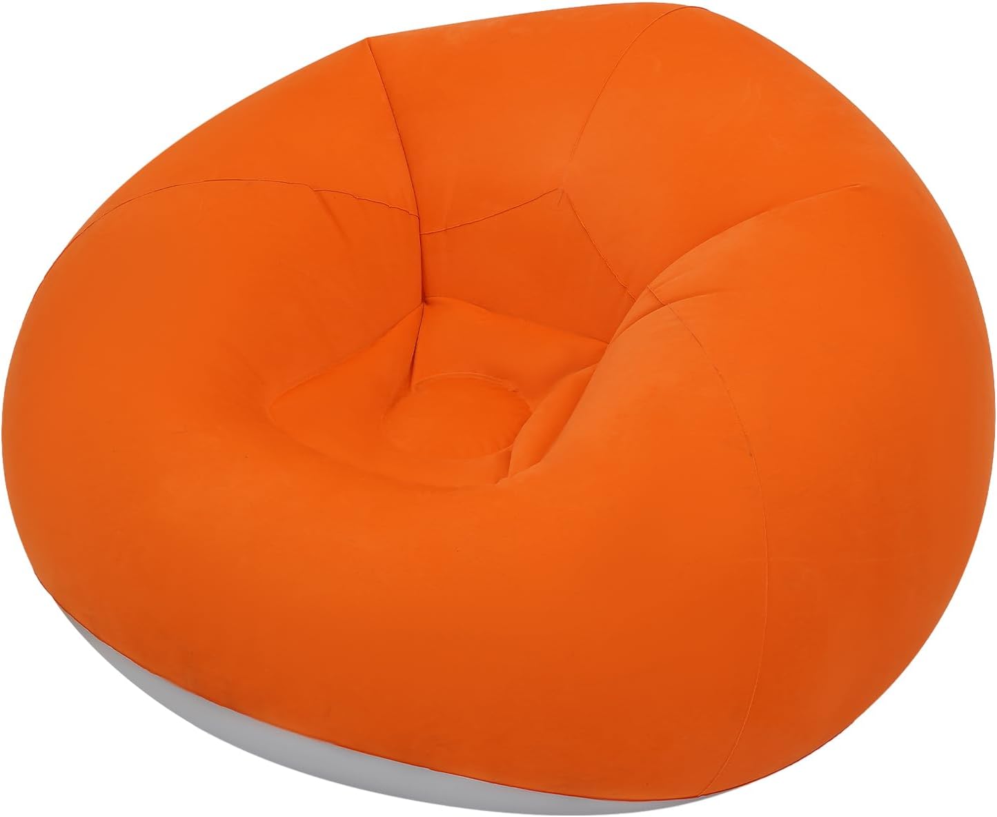 Inflatable Sofa Set, 6 Orange Chairs with Foot Pump for Home/Camping