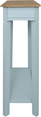 East at Main Console Table – 23.75” Wide Narrow Powder Blue Entryway Table with Storage & Shelf – Two Tone French Country Accent Table for Hallways, Foyers, Living Rooms and Small Spaces – Handcrafted