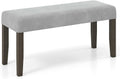 Giantex 42" Upholstered Dining Bench with Velvet Padded Seat, Rubber Wood Legs, 800 Lbs Capacity, Entryway Bench for Bedroom End of Bed, Dining Room, Hallway, Living Room, Kitchen (Grey, 1-Pack)