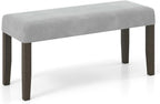 Giantex 42" Upholstered Dining Bench with Velvet Padded Seat, Rubber Wood Legs, 800 Lbs Capacity, Entryway Bench for Bedroom End of Bed, Dining Room, Hallway, Living Room, Kitchen (Grey, 1-Pack)