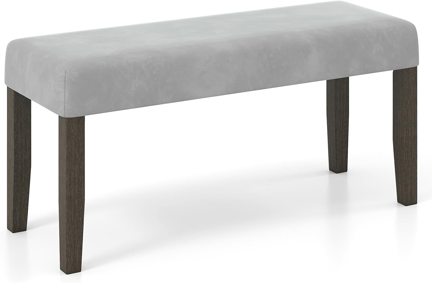 Giantex 42" Upholstered Dining Bench with Velvet Padded Seat, Rubber Wood Legs, 800 Lbs Capacity, Entryway Bench for Bedroom End of Bed, Dining Room, Hallway, Living Room, Kitchen (Grey, 1-Pack)