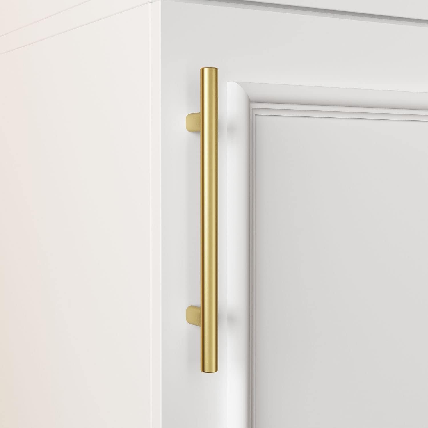 Slim Wardrobe Armoire with Clothing Rod and Storage Shelves, Narrow 2-Door Armoire Closet with Gold Handles, Shaker Style Tall Corner Clothing Cabinet, White 15.7" W x 19.3" D x 74.8" H