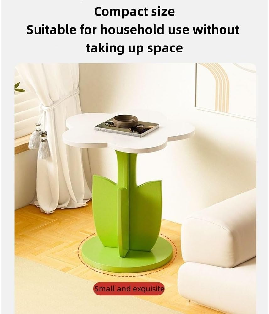 Flower Shape Side Table, Modern Creative Bedside Table, Multifunctional Coffee Table, Cute Storage Table Suitable for Small Indoor Space(Pink)