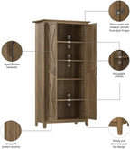 Pemberly Row Tall Kitchen Pantry Cabinet, Reclaimed Pine Finish, Freestanding Storage with Doors and Shelves, Farmhouse Style, Adjustable Shelves, Wall Attachment, Versatile Kitchen or Dining Room Use
