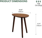Small Oval Coffee Table, Mid Century Modern Coffee Table for Living Room, 100% Solid Oak Wood Side Table End Tables for Home (Walnut Color, 19.68" Wx13.38 Dx17.71 H)