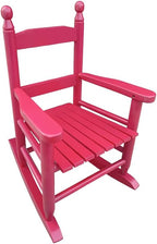 Children's Rocking Chair, Rose Red, Indoor Outdoor Use, Durable Hardwood Construction - Comfortable Slatted Back, Wide Seat, Kids Patio and Garden Seating