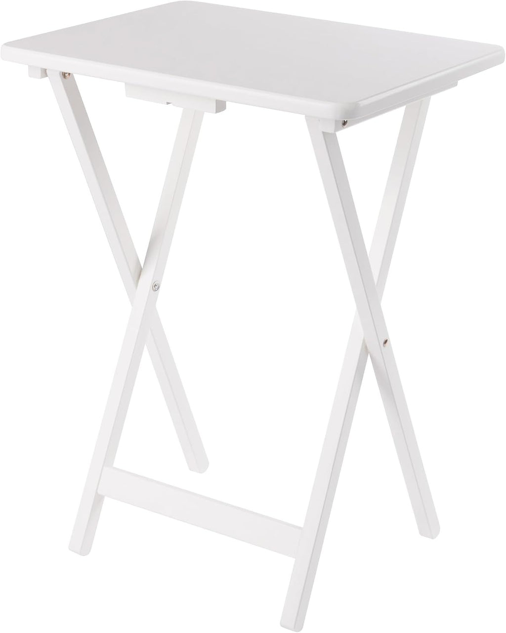 Winsome Alex Set of 4 Foldable Snack Tables with Storage Rack, Easy to Store Portable Fold Up Table Set for Kitchen, Living Room TV Dining, Crafts, Puzzles, Work from Home