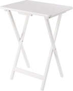 Winsome Alex Set of 4 Foldable Snack Tables with Storage Rack, Easy to Store Portable Fold Up Table Set for Kitchen, Living Room TV Dining, Crafts, Puzzles, Work from Home