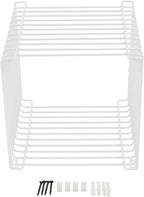 Square Geometry Retro Side Table, 11.8in Iron Multi-Purpose Side Table Square Cage End Tables Industrial Night Stand for Living Room Bedroom, Load Capacity 264.55lb (White, 11.8×11.8×11.8in)